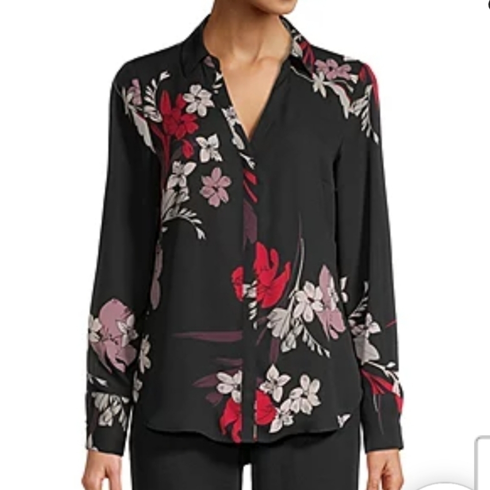 Liz Claiborne Long Sleeve Multi Floral Blouse